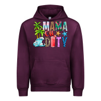 Mauve Wine Mama Of Duty Urban Hoodie - CowhideDigitalArt