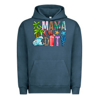 Pigment Midnight Navy Mama Of Duty Urban Hoodie - CowhideDigitalArt