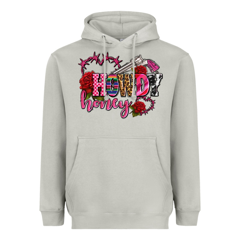 Howdy Honey Rose Olivia Heavyweight Hoodie by OliviaCreatesArt | Teevron