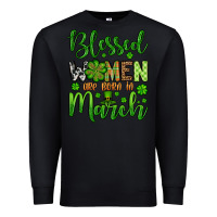 Black St. Patrick's Blessed women are born in March Premium Sweatshirt - OliviaCreatesArt