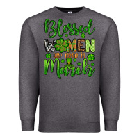Charcoal Heather St. Patrick's Blessed women are born in March Premium Sweatshirt - OliviaCreatesArt