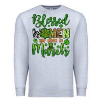 Heather Grey St. Patrick's Blessed women are born in March Premium Sweatshirt - OliviaCreatesArt