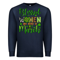 Navy St. Patrick's Blessed women are born in March Premium Sweatshirt - OliviaCreatesArt