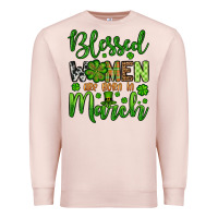 Pale Pink St. Patrick's Blessed women are born in March Premium Sweatshirt - OliviaCreatesArt