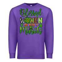 Purple St. Patrick's Blessed women are born in March Premium Sweatshirt - OliviaCreatesArt