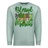 Seafoam St. Patrick's Blessed women are born in March Premium Sweatshirt - OliviaCreatesArt