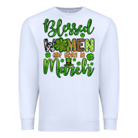 White St. Patrick's Blessed women are born in March Premium Sweatshirt - OliviaCreatesArt
