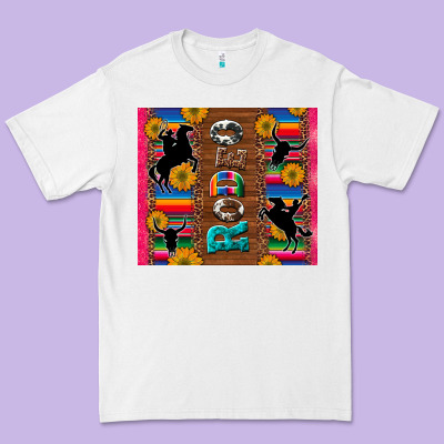 Rodeo Serape Leopard Glitter Premium Tee Designed By Artiststas