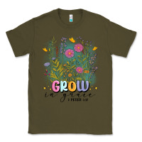 Army Green grow in grace Classic Tee - MaliasSmallBusiness