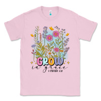 Bubblegum Pink grow in grace Classic Tee - MaliasSmallBusiness