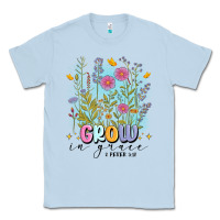 Dusty Blue grow in grace Classic Tee - MaliasSmallBusiness
