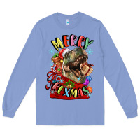 Colony Blue t rex merry rexmas Long Sleeve Tee - LillyAllenDesigns