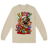 Mushroom t rex merry rexmas Long Sleeve Tee - LillyAllenDesigns