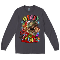 Smoke t rex merry rexmas Long Sleeve Tee - LillyAllenDesigns