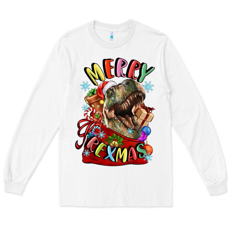 T Rex Merry Rexmas Long Sleeve Tee by LillyAllenDesigns | Teevron