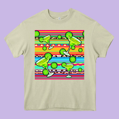 Margarita Serape Seamless Pattern Heavy Core Tee Designed By Bundleandbundleshop