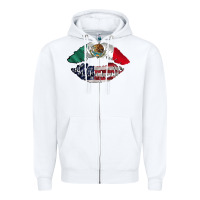 White mexico usa lips Zipper Hoodie - TumblerDesignByShophia
