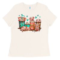 Bone cute pigs coffee Ladies Tee - Jasminsmagicworld