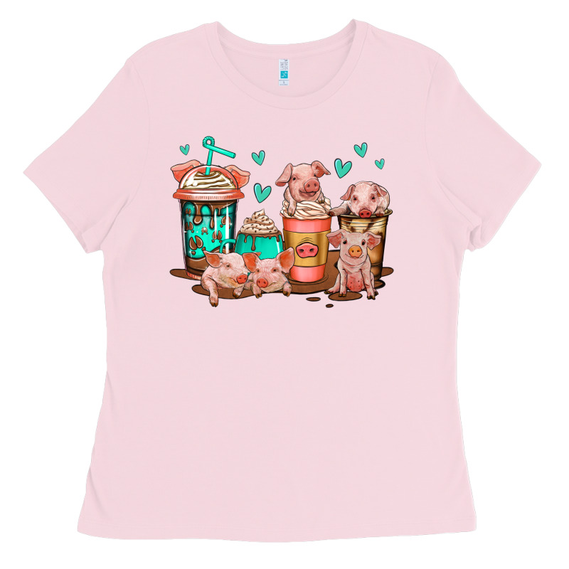 Cute Pigs Coffee Ladies Tee by Jasminsmagicworld | Teevron