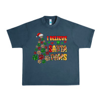 Midnight Navy i believe in santa paws Urban Heavy Tee - MaliasSmallBusiness