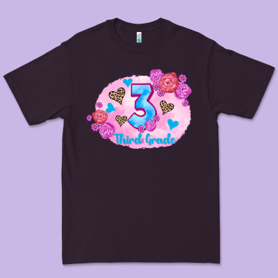 Back To School Flowers Third Grade 3200x2400 Premium Tee Designed By Adodesignshop