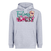 Heather Grey feeling lucky Heavyweight Hoodie - OliviaCreatesArt