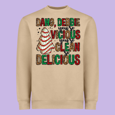 Dang Debbie Christmas Tree Cake Heavyweight Sweatshirt Designed By Jasminsmagicworld