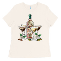 Bone martini glasses and martini bottle Ladies Tee - AdoDesignShop