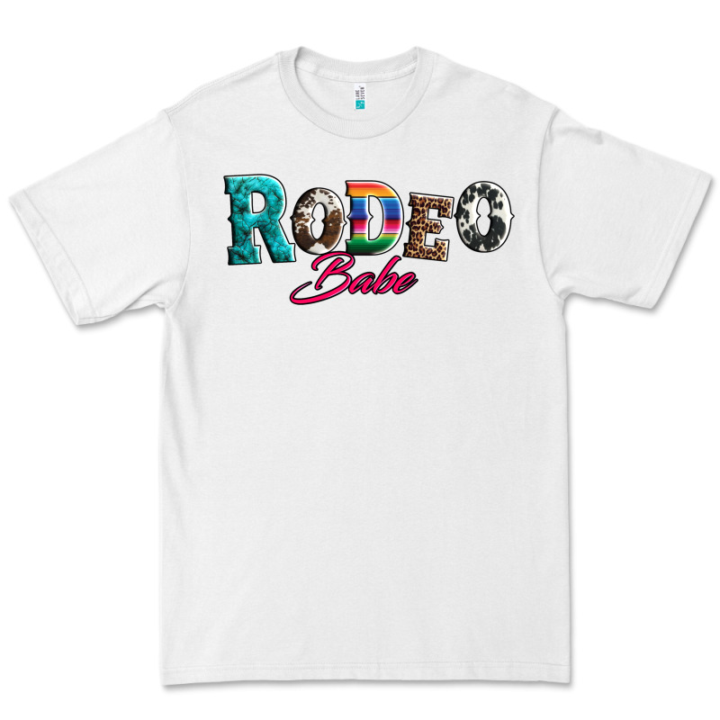 Rodeo Babe Turquoise Serape Cowhide Leopard Premium Tee by Artiststas | Teevron