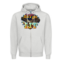 Dove Grey Let's get lit America Eagle 4th of july Zipper Hoodie - HowdyJamesFarm