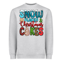 Heather Grey snow flakes and Christmas cakes Heavyweight Sweatshirt - Jasminsmagicworld