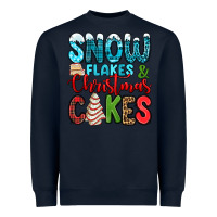 Navy snow flakes and Christmas cakes Heavyweight Sweatshirt - Jasminsmagicworld