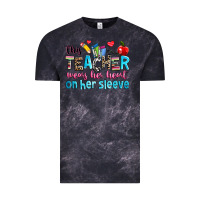Cloud Black this teacher wears her her on her sleeve Vintage Tee - NancyCooperArtShop