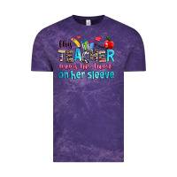 Cloud Purple this teacher wears her her on her sleeve Vintage Tee - NancyCooperArtShop