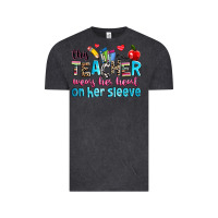 Vintage Black this teacher wears her her on her sleeve Vintage Tee - NancyCooperArtShop