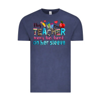 Vintage Denim this teacher wears her her on her sleeve Vintage Tee - NancyCooperArtShop