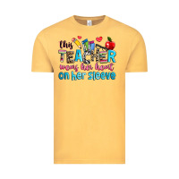 Vintage Mustard this teacher wears her her on her sleeve Vintage Tee - NancyCooperArtShop