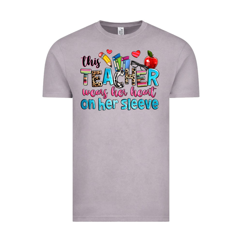 This Teacher Wears Her Her On Her Sleeve Vintage Tee by NancyCooperArtShop | Teevron