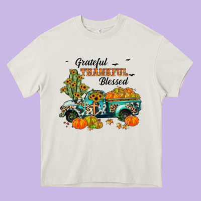 Grateful Thankful Blessed Heavy Core Tee Designed By Jahusdesignshop
