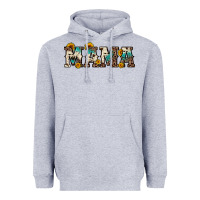 Heather Grey mama sunflower leopard Heavyweight Hoodie - OliviaCreatesArt