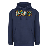 Navy mama sunflower leopard Heavyweight Hoodie - OliviaCreatesArt