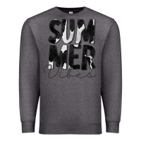 Charcoal Heather Summer Vibes Black White Cowhide Premium Sweatshirt - CowCowDesign