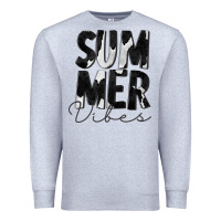 Heather Grey Summer Vibes Black White Cowhide Premium Sweatshirt - CowCowDesign