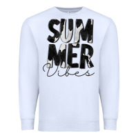 White Summer Vibes Black White Cowhide Premium Sweatshirt - CowCowDesign