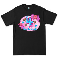 Black back to school flowers fourth grade 3200x2400 Premium Tee - AdoDesignShop