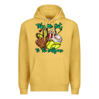 Antique Gold Take me out to the ballgame Premium Hoodie - HowdyJamesFarm