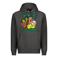 Charcoal Heather Take me out to the ballgame Premium Hoodie - HowdyJamesFarm