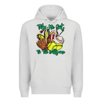 Dove Grey Take me out to the ballgame Premium Hoodie - HowdyJamesFarm
