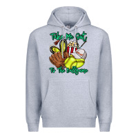 Heather Grey Take me out to the ballgame Premium Hoodie - HowdyJamesFarm