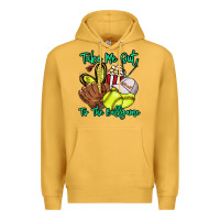 Mustard Take me out to the ballgame Premium Hoodie - HowdyJamesFarm